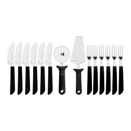 Kit De Talheres Para Pizza 14 Peças Preto Tramontina