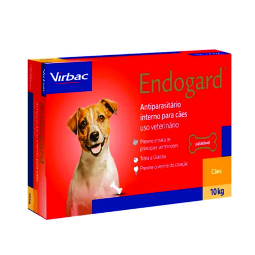 Vermífugo Virbac Endogard para Cães até 10 Kg com 2 Comprimidos