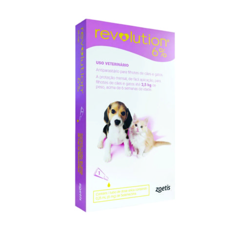 Revolution 6% 15mg Para Cães e Gatos até 2,5kg