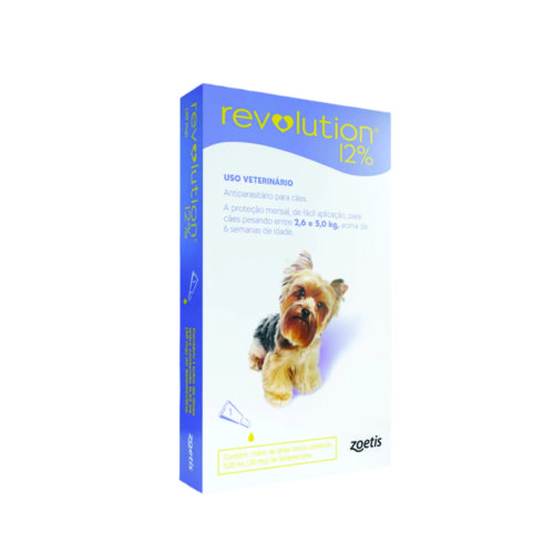 Revolution 12% 30mg Para Cães 2,6 - 5kg