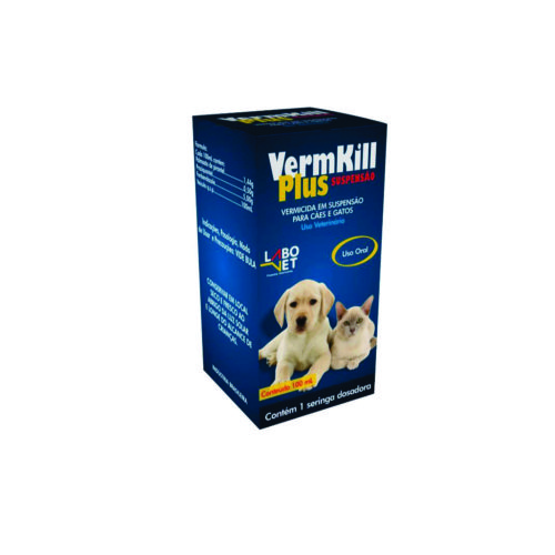 Vermífugo Vermkill Plus Suspensão Para Cães e Gatos