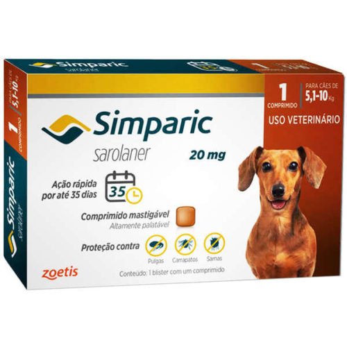 Antipulgas E Carrapatos Simparic Para Cães De 5,1 - 10kg