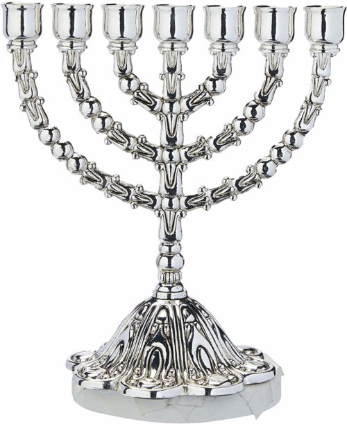 Menorah 7 Velas Prateado Pequeno Prestige