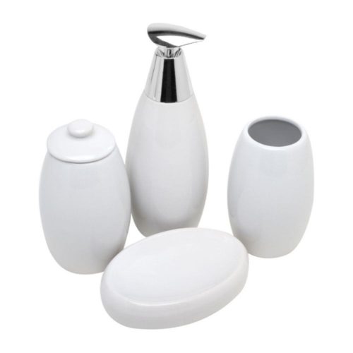 Kit Banheiro 4 Peças Cerâmica White Rojemac