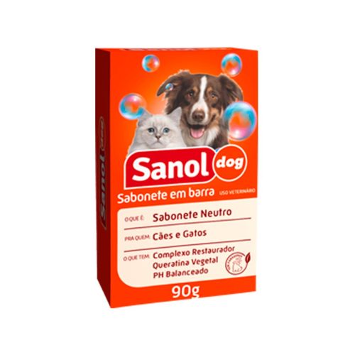 Sabonete Neutro em Barra Sanol Dog 90g
