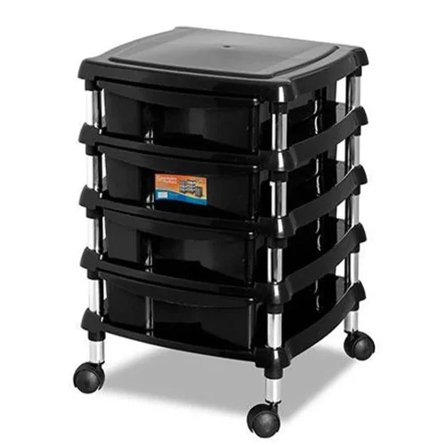 Gaveteiro Organizador Com 4 Gavetas Preto Niquelart