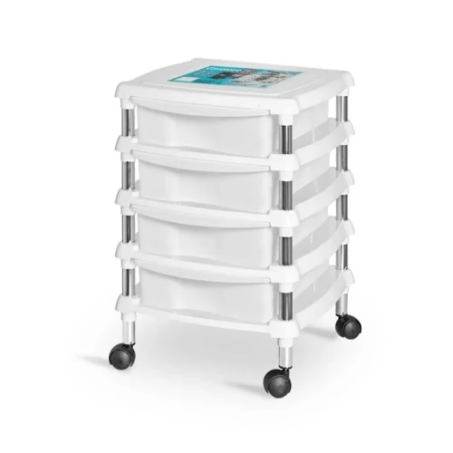 Gaveteiro Organizador Com 4 Gavetas Branco Niquelart